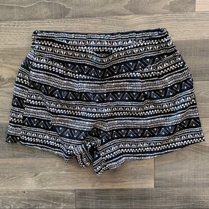 Charlotte Russe Geometric Aztec Black White Shorts